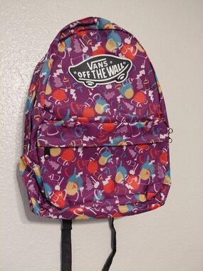Vans Kids Purple Patterned Backpack - Vans Off The Wall